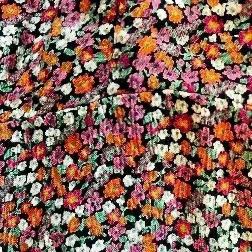 Patrons of Peace Floral Tie Front Peplum Crop Tank Top, EUC, Size S - Picture 5 of 7